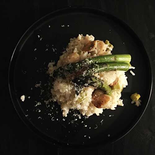 Risotto aux asperges vertes et St-Jacques