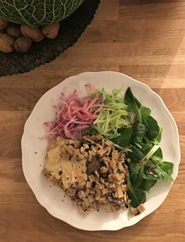 Croziflette aux poireaux et champignons