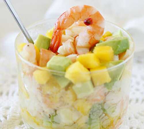 Tartare crevette avocat mangue