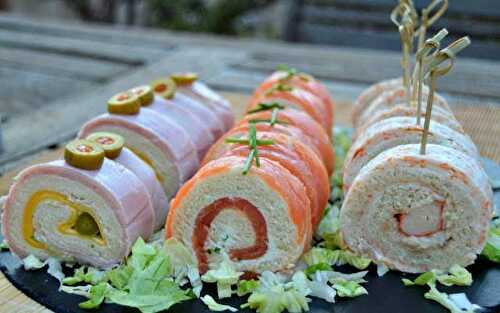 3 Canapés Roulés Apéritifs ( Saumon – Surimi et Jambon)