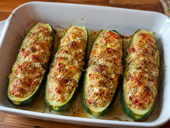 Courgettes Farcies au Poulet et Fromage Frais