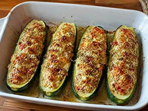 Courgettes Farcies au Poulet et Fromage Frais