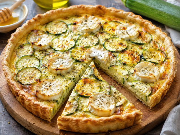Tarte Courgette Chèvre et Miel Légère