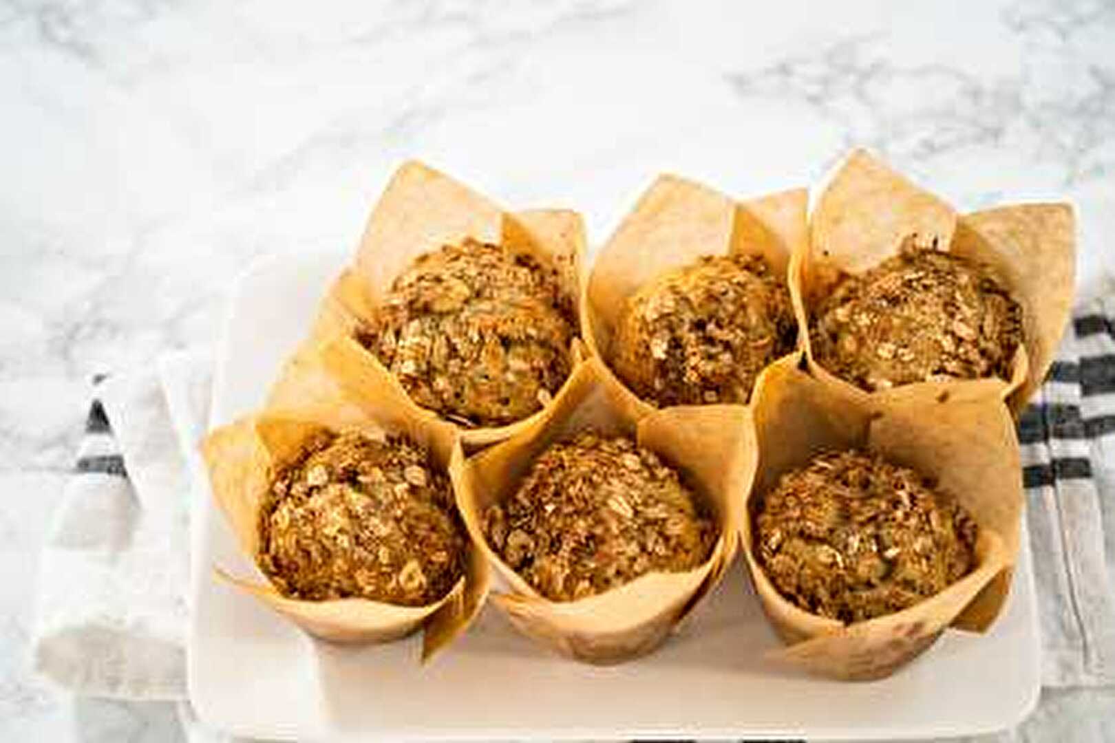 Petits muffins banane avoine, une collation pour moins de 85 calories