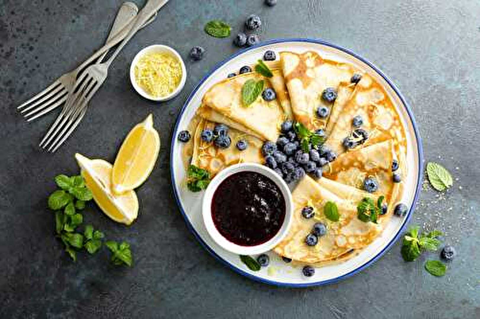 Crêpes aux Myrtilles et au Citron