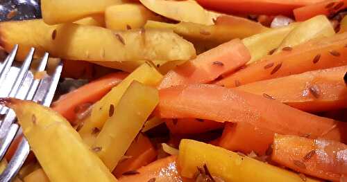 Duo de Carottes Bio Jaunes et Oranges au Miel et aux Graines de Cumin, Recette Facile