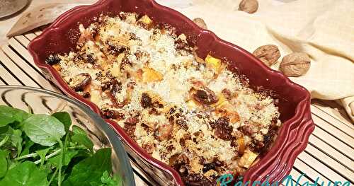 Gratin de Butternut et Bleu d’Auvergne aux Noix – Mesclun Sauvage du Jardin