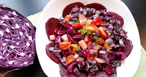 Salade d'Automne Pourpre aux Betteraves, Oignons et  Chou Rouges - Astuce cuisine #7