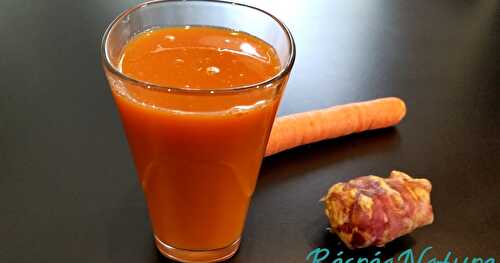 Smoothie Orange Bonne Mine aux Légumes Bio pour Halloween (Carottes, Pomme, Tomate, Poivron, Topinambour, Gingembre)-Recette VG