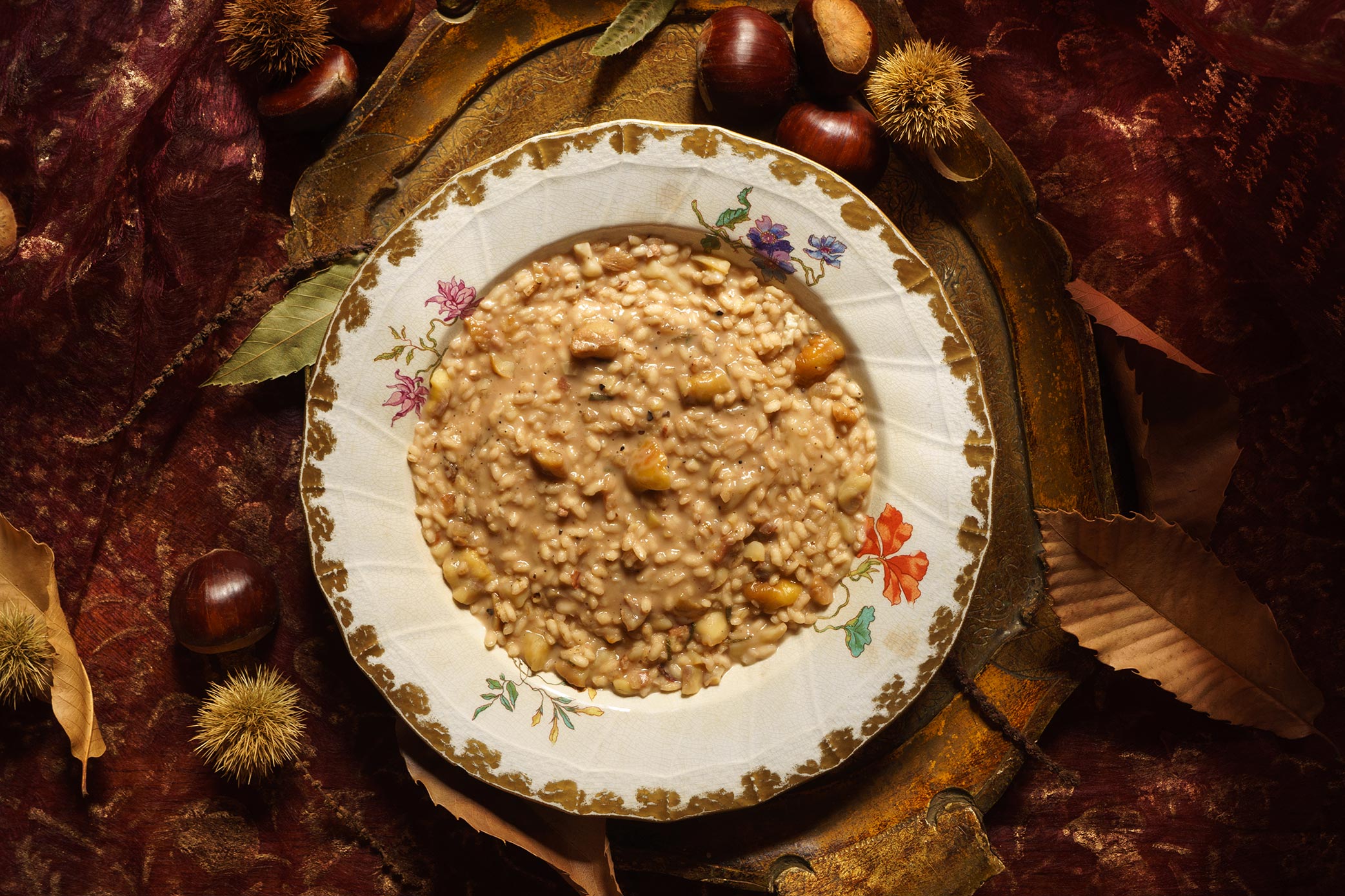 Risotto aux châtaignes et au gorgonzola