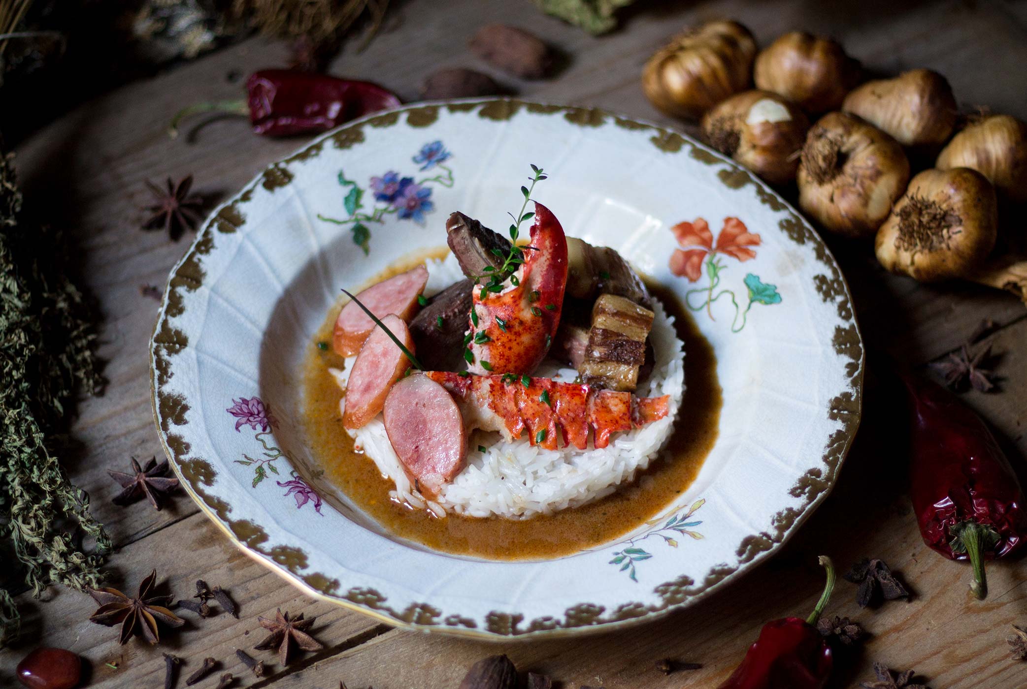 Fricassée de colvert et homard