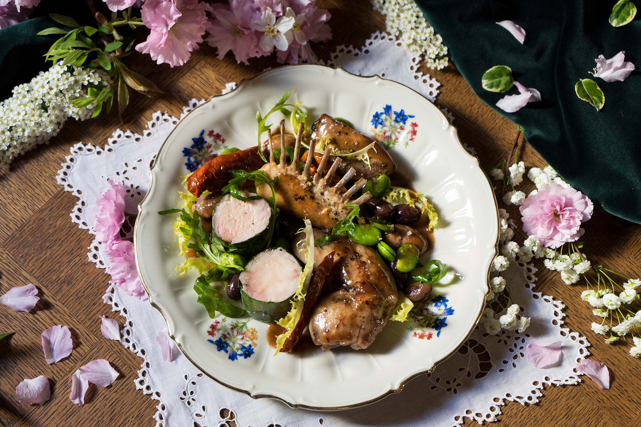 Lapereau aux salades sauvages