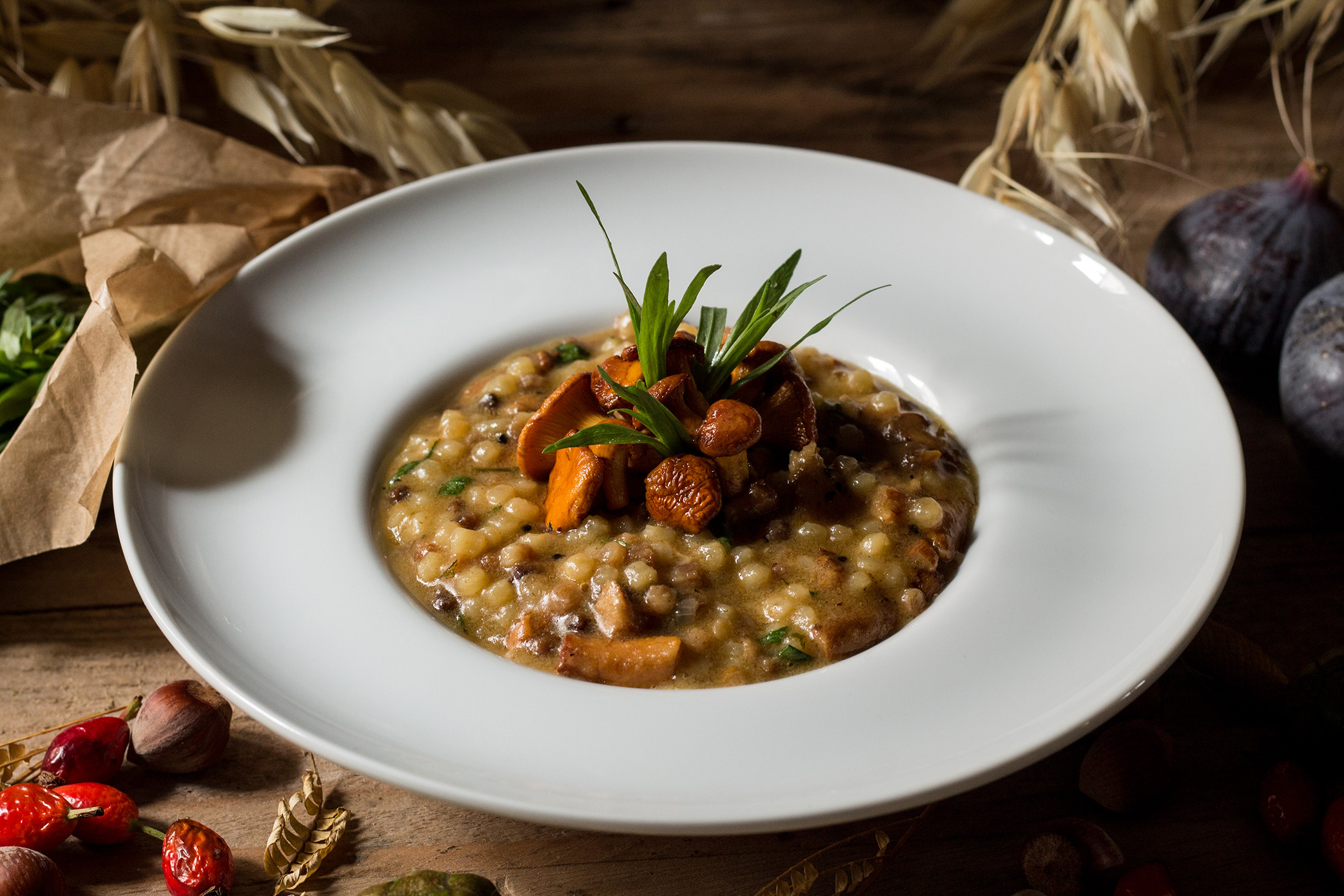 Risotto de fregola sarda aux girolles