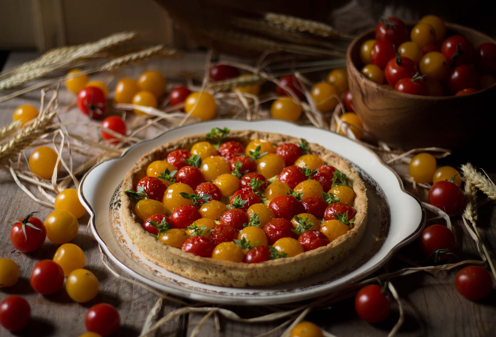 Tarte aux tomates cerises