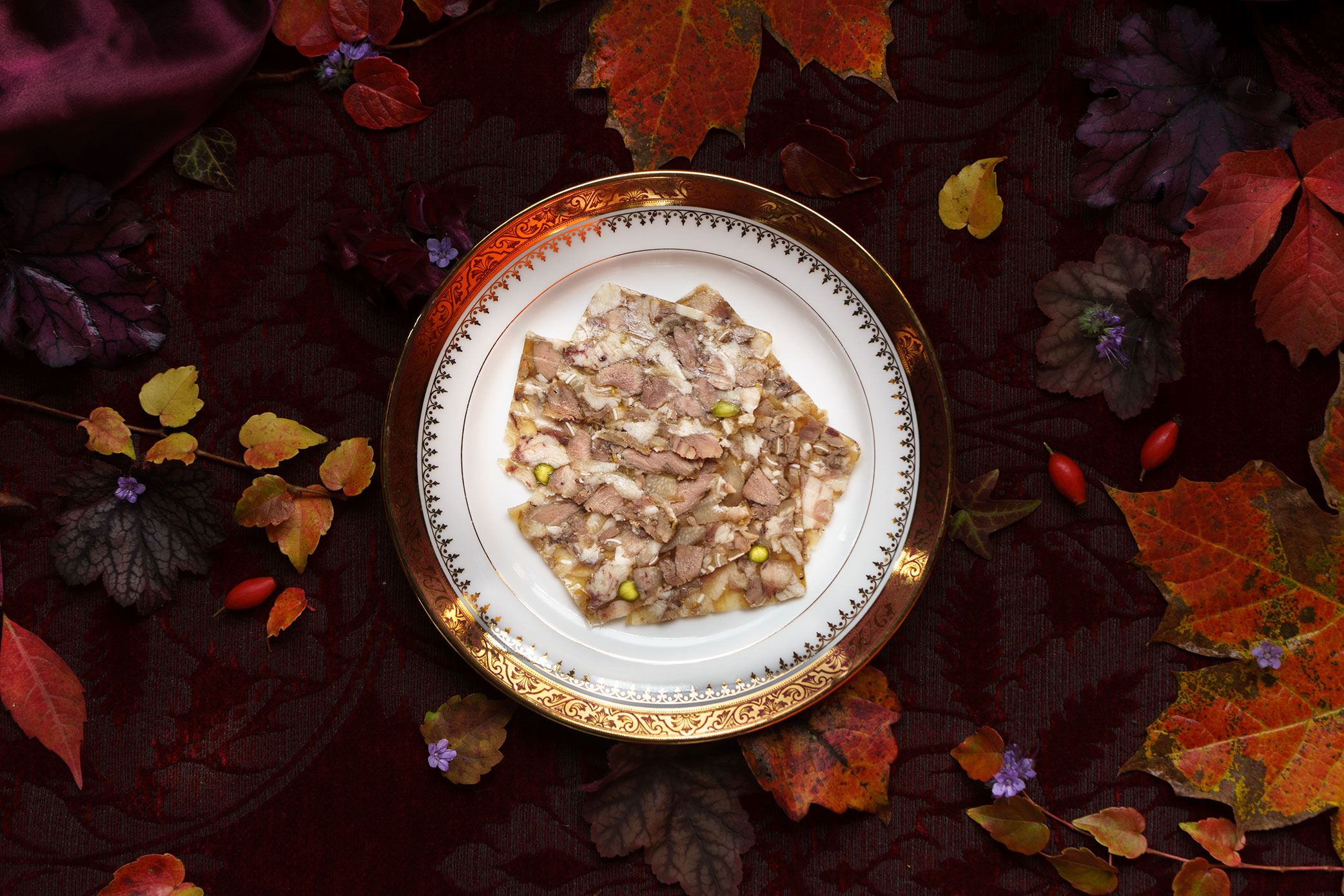 Coppa di testa cuite dans un bouillon de branches de fenouil