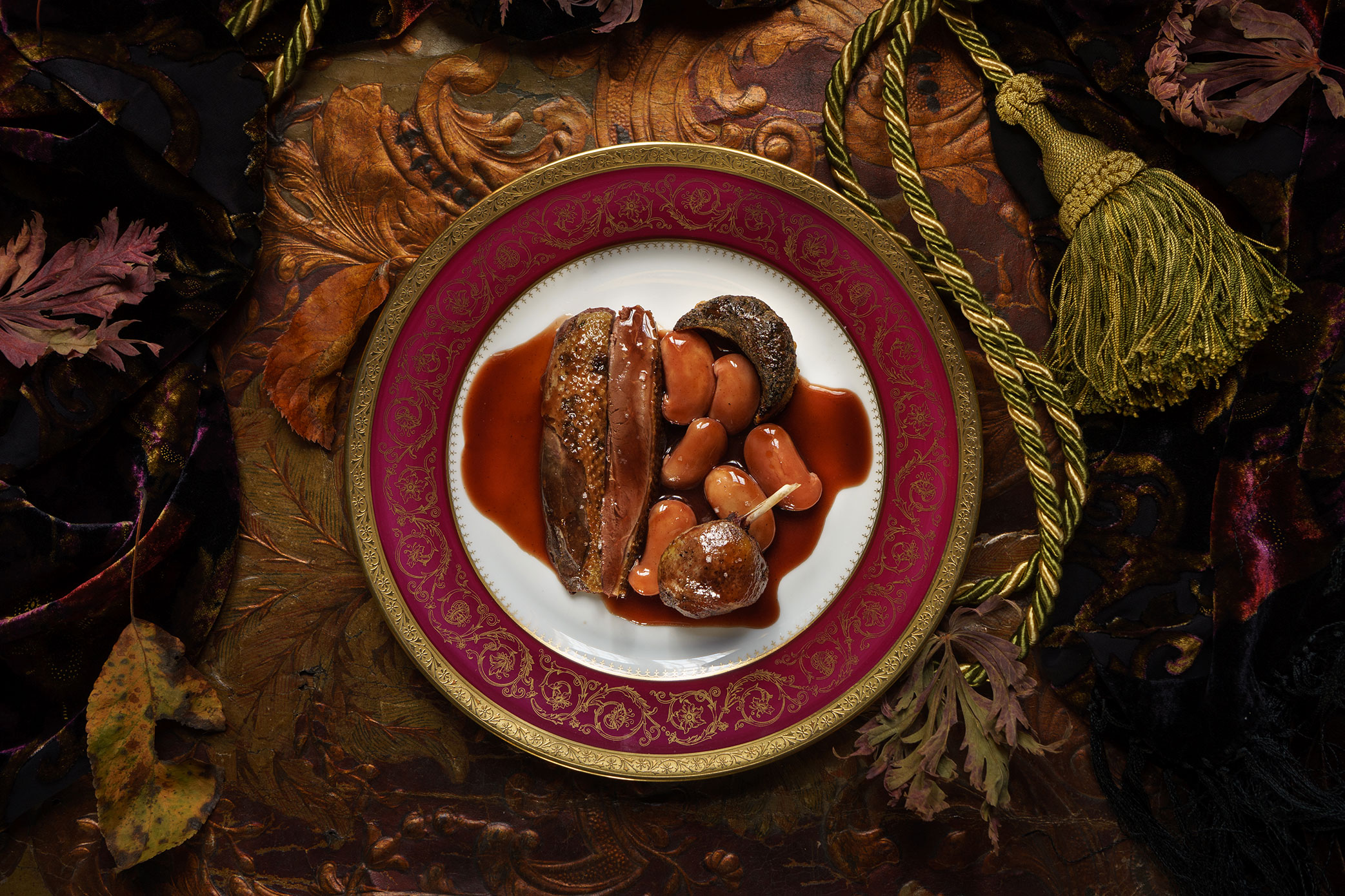 Chipeau à la daube, haricots de Soissons au jus