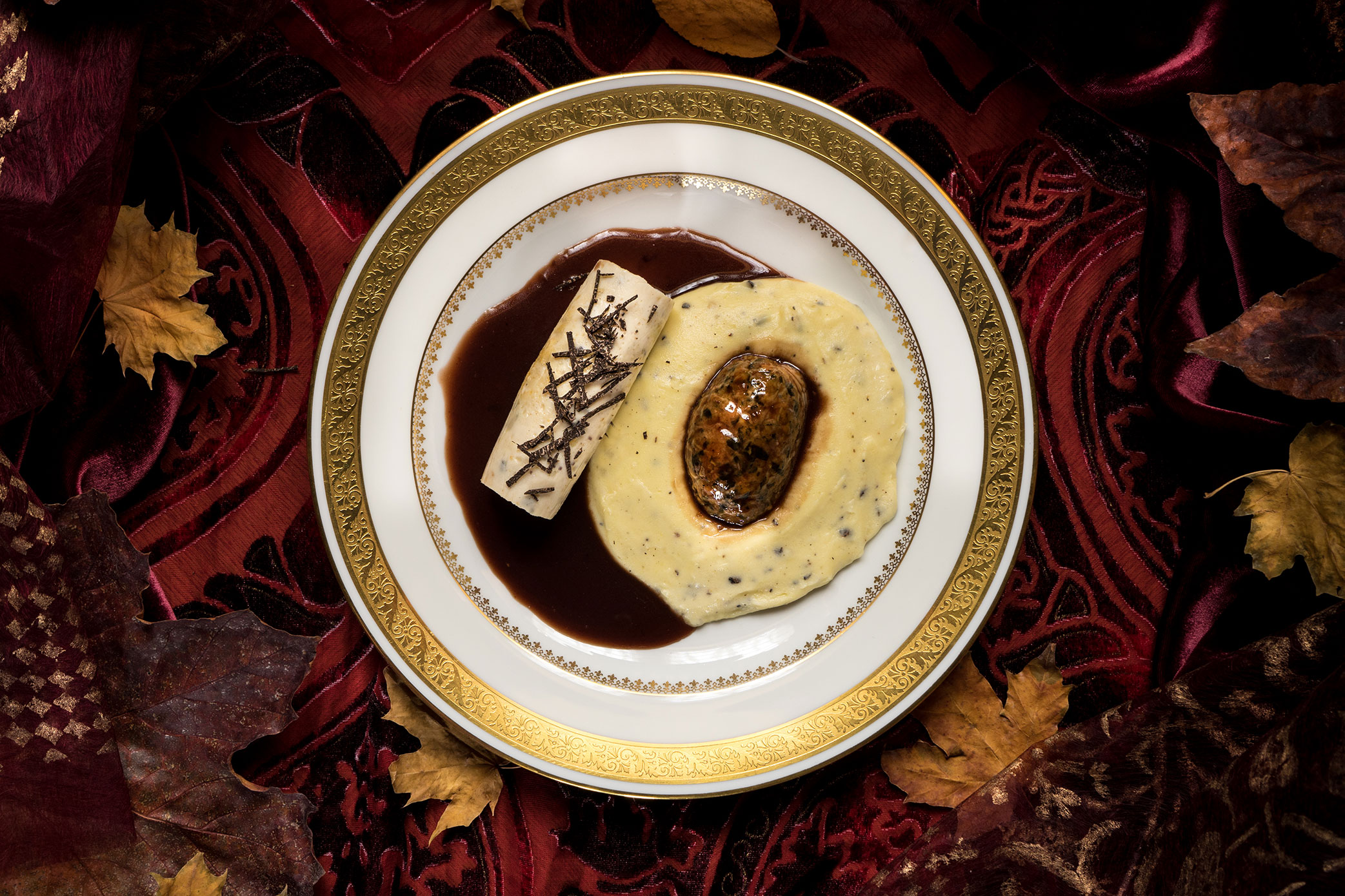 Boudin et caillette de poularde à la truffe