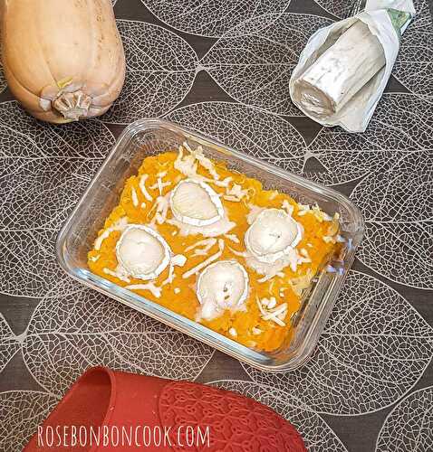 Gratin de pâtes au butternut et chèvre