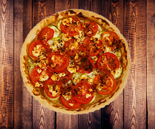 Tarte courgettes, tomates et feta