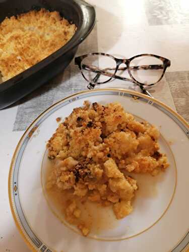 CRUMBLE FONDANT AU CHOCOLAT BLANC