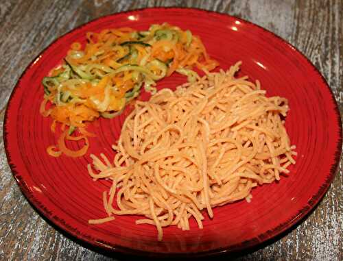 Spaghettis à la farine de lentilles corail IG bas à la Pastamaker