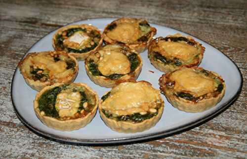 Tartelettes épinards chèvre pignons IG bas