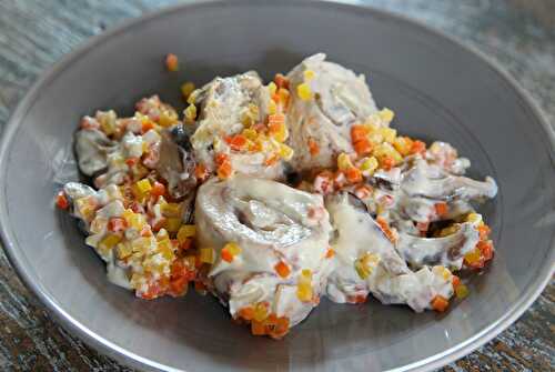 Saltimboccas de dinde à la sauce aux champignons et riz de carottes