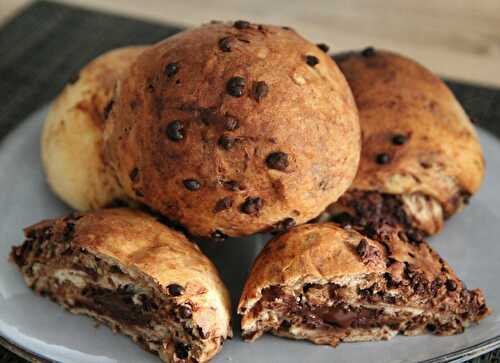 Brioches aux pépites de chocolat et cœur chocolat IG bas