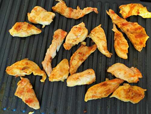 Poulet mariné et tagliatelles de carottes à la plancha IG bas et même cétogène