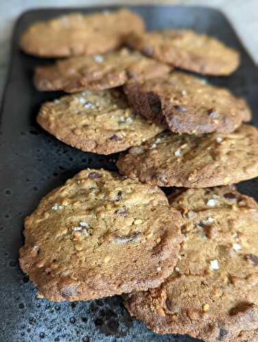 Cookies sarrasin, sésame et chocolat IG bas