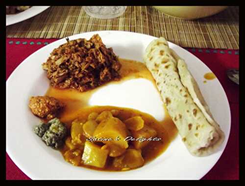 Diner Indien – Faratas, carri gros pois et rougaille thon