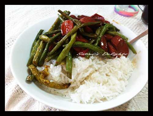 Haricots verts et saucisses à la chinoise