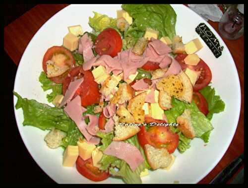 Salade verte jambon et croutons