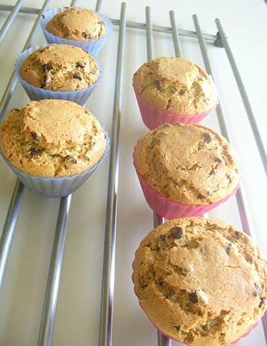 MUFFINS AU BEURRE DE CACAHOUETE ET PEPITES DE CHOCOLAT