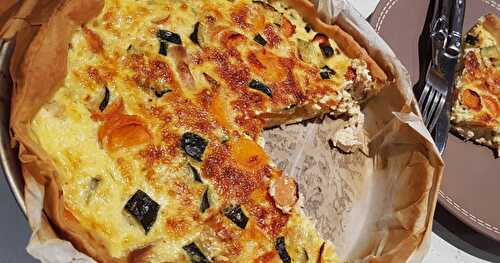 Quiche Gourmande Poulet, Courgette, Carotte au Lait d'Amandes