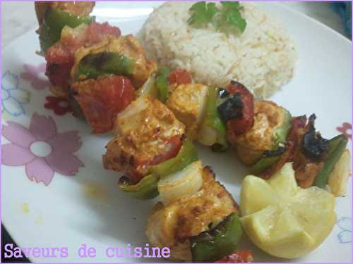 Brochettes de poulets et légumes