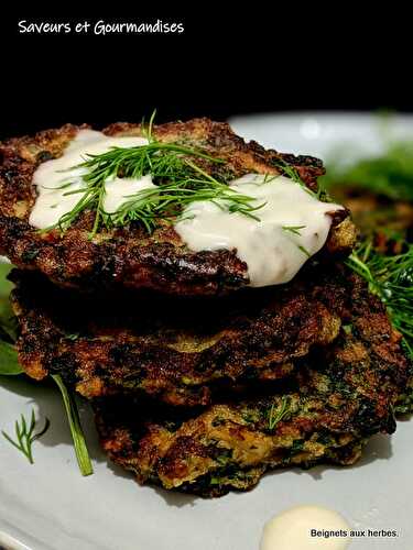 Beignets iraniens aux herbes. Iranian herb fritters