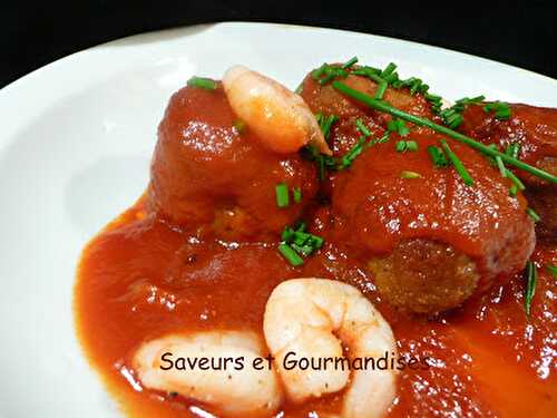 Boulettes de sardines farcies aux crevettes.