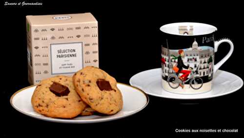 Cookies aux noisettes, chocolat  et graines de lin.