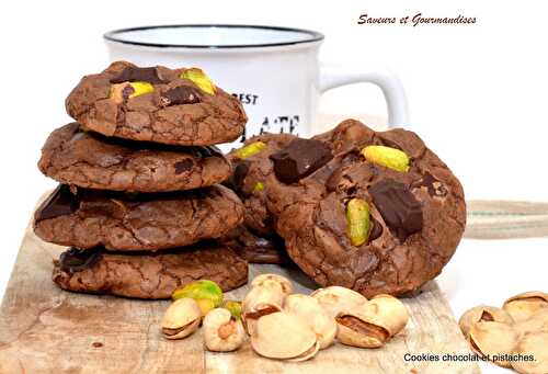 Cookies chocolat et pistaches.