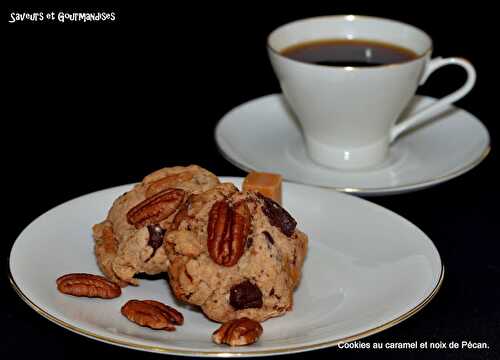 Cookies moelleux aux noix de Pécan et au caramel.