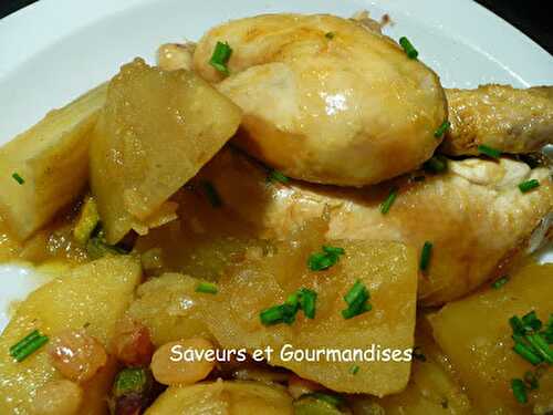 Coquelets  au safran et patates douces.