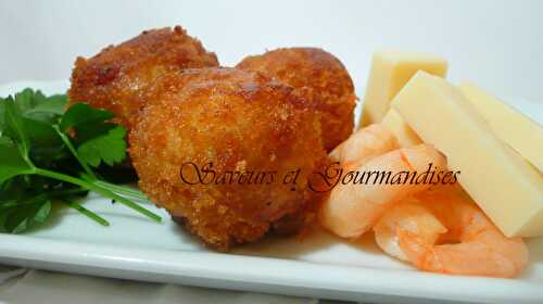 Croquettes épicées  aux Crevettes  et Gruyère de France.