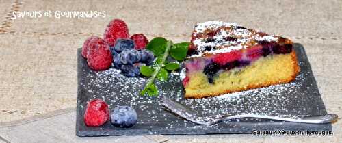 Gâteau 4X9 aux fruits rouges .