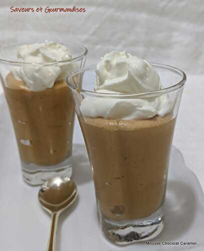 Mousse au Chocolat blanc et au Caramel salé.