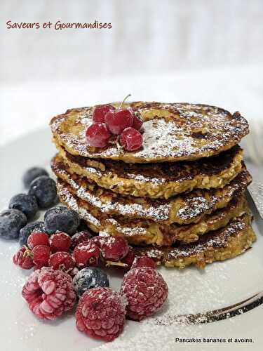 Pancakes aux Bananes et Flocons d’Avoine.