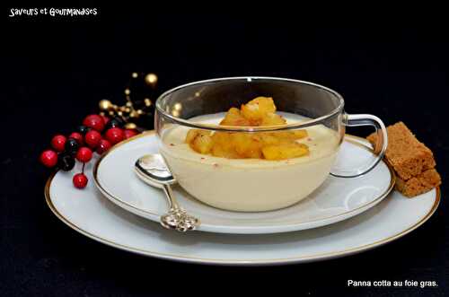 Panna Cotta au Foie Gras et Pommes Caramélisées.