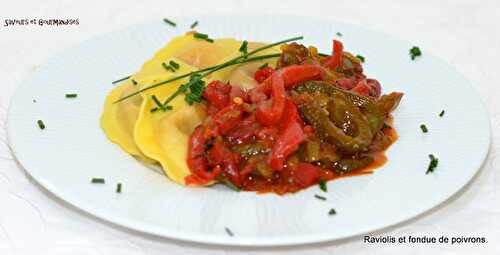 Raviolis Rana et Fondue de Poivrons.