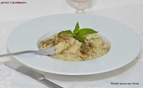 Risotto à la sauce aux Olives façon Pesto Vert