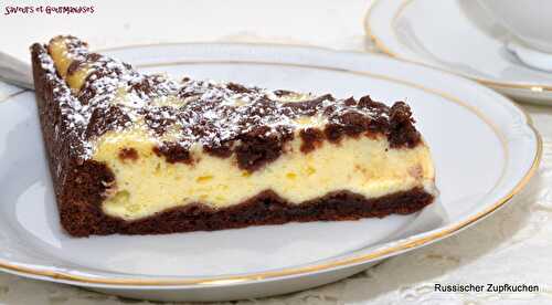 Russischer Zupfkuchen ou cheesecake allemand bicolore.